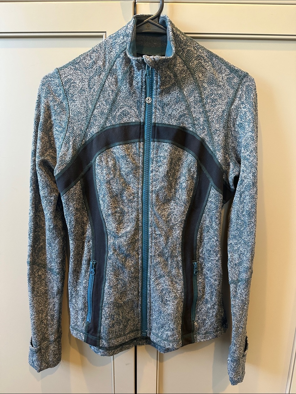 lululemon athletica Teal and Charcoal Heathered Zip Jacket